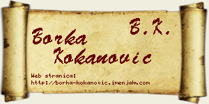 Borka Kokanović vizit kartica